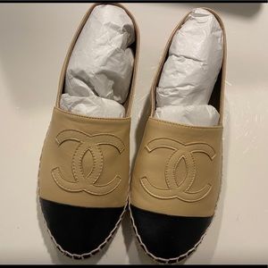 Chanel Espadrilles Lambskin Beige&amp Black